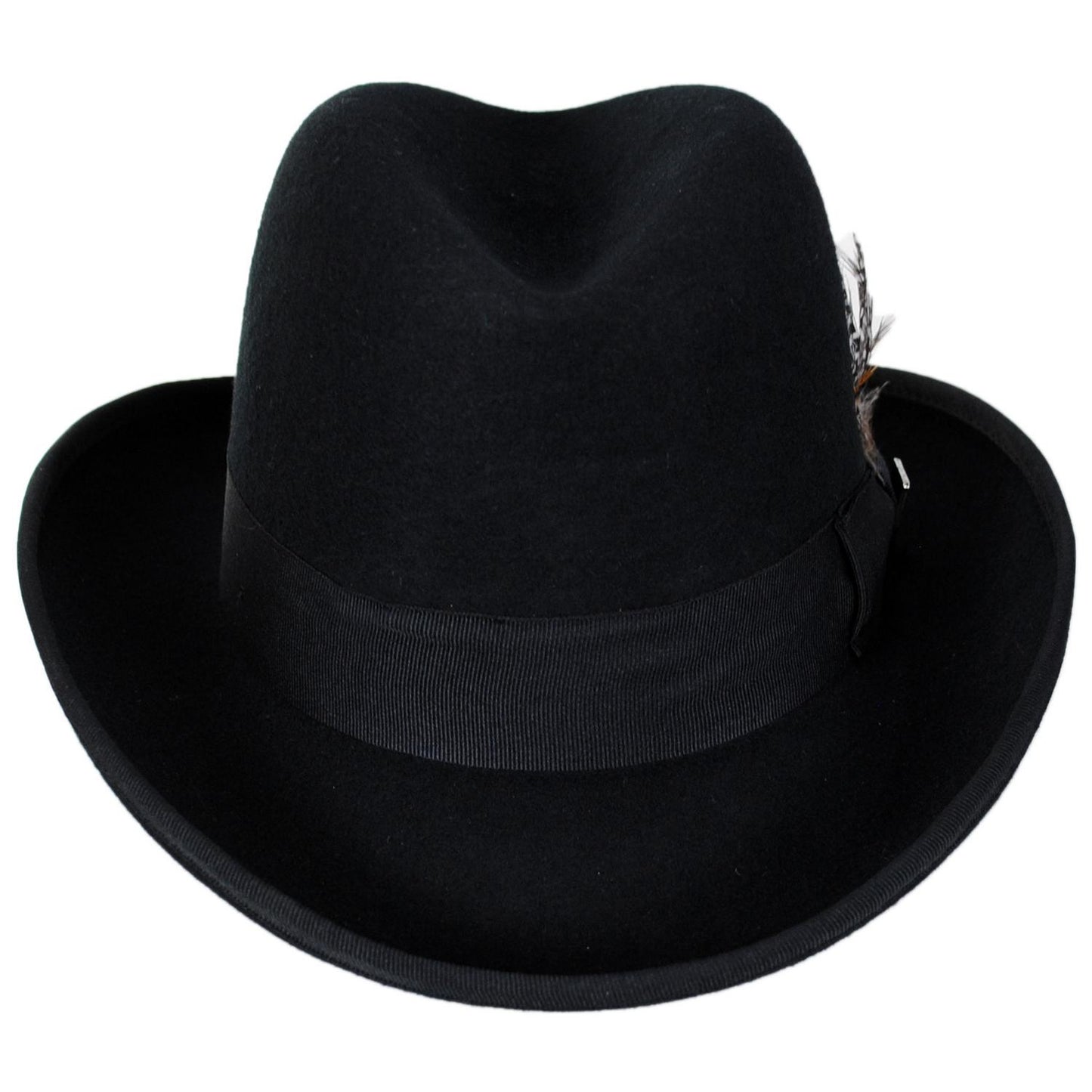 Stacy Adams | Wool Felt Homburg Hat | 130463 | front | BLACK