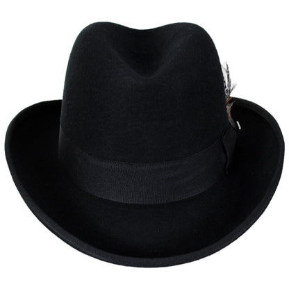 Stacy Adams | Wool Felt Homburg Hat | 130463 | front | BLACK