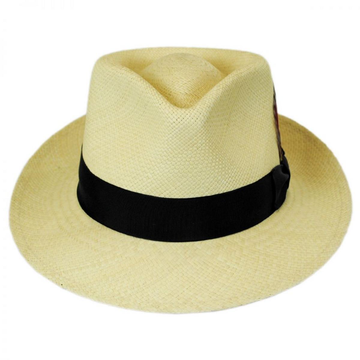 Jaxon Hats | Stain Repellent Panama Straw C-Crown Fedora Hat | 126415 | front | NATURAL