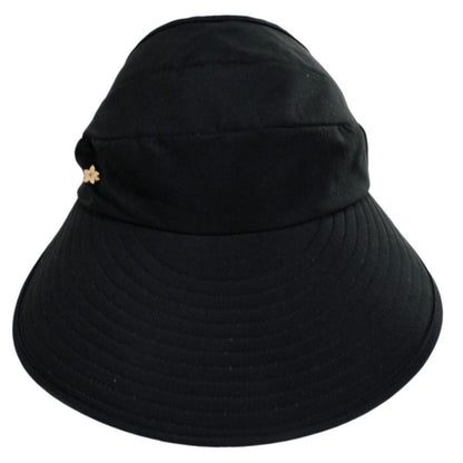 Cappelli | Queen Charlotte Pony Tail Face Framer Cap | 106433 | front | BLACK