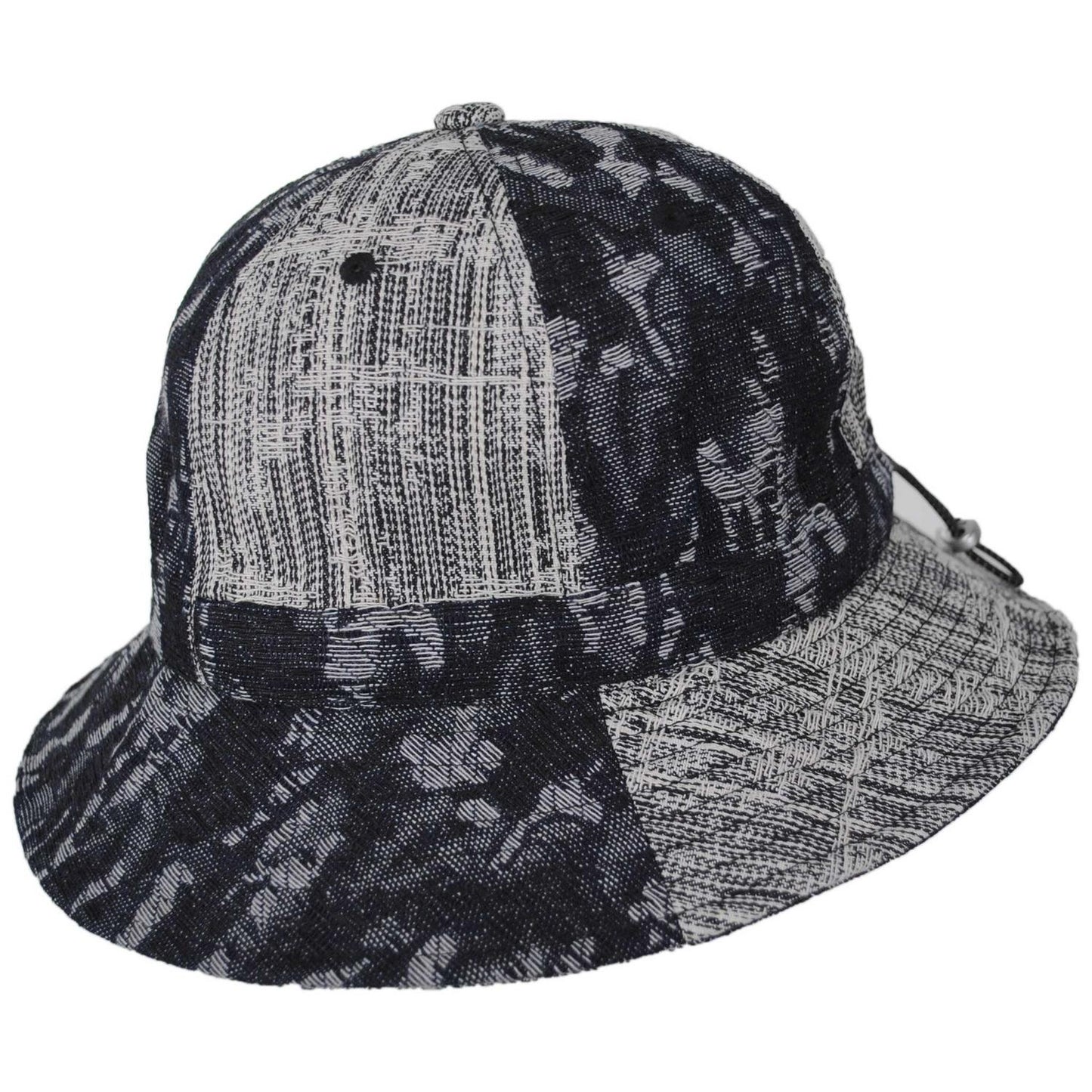 Kangol | Denim Mashup Casual Bucket Hat - Black Topstitch | 185841BT | profile | BLACK TOPSTITCH