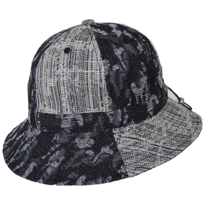 Kangol | Denim Mashup Casual Bucket Hat - Black Topstitch | 185841BT | profile | BLACK TOPSTITCH