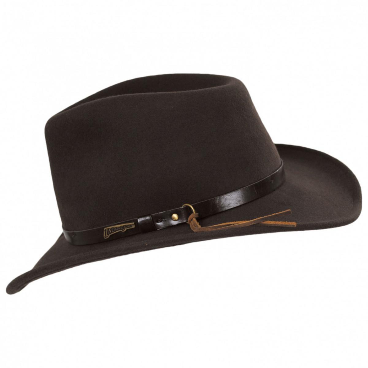 Indiana Jones | Officially Licensed Wool Felt Outback Hat | 130449 | under | BROWN