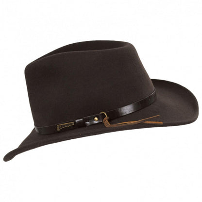 Indiana Jones | Officially Licensed Wool Felt Outback Hat | 130449 | under | BROWN