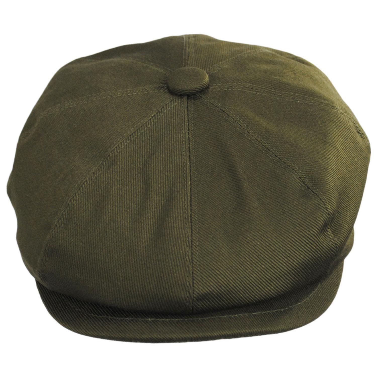 Jaxon Hats | Cotton Newsboy Cap | 167770 | front | OLIVE GREEN