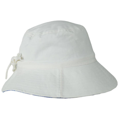 Physician Endorsed | Marie Toile Reversible Cotton Bucket Hat | 108710 | detailtwo | WHITE/BLUE