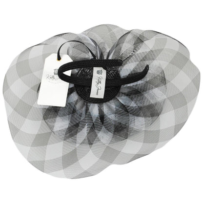 Kathy Jeanne | Percalle Horsehair Mesh Fascinator Hat | 122430 | under | BLACK/WHITE