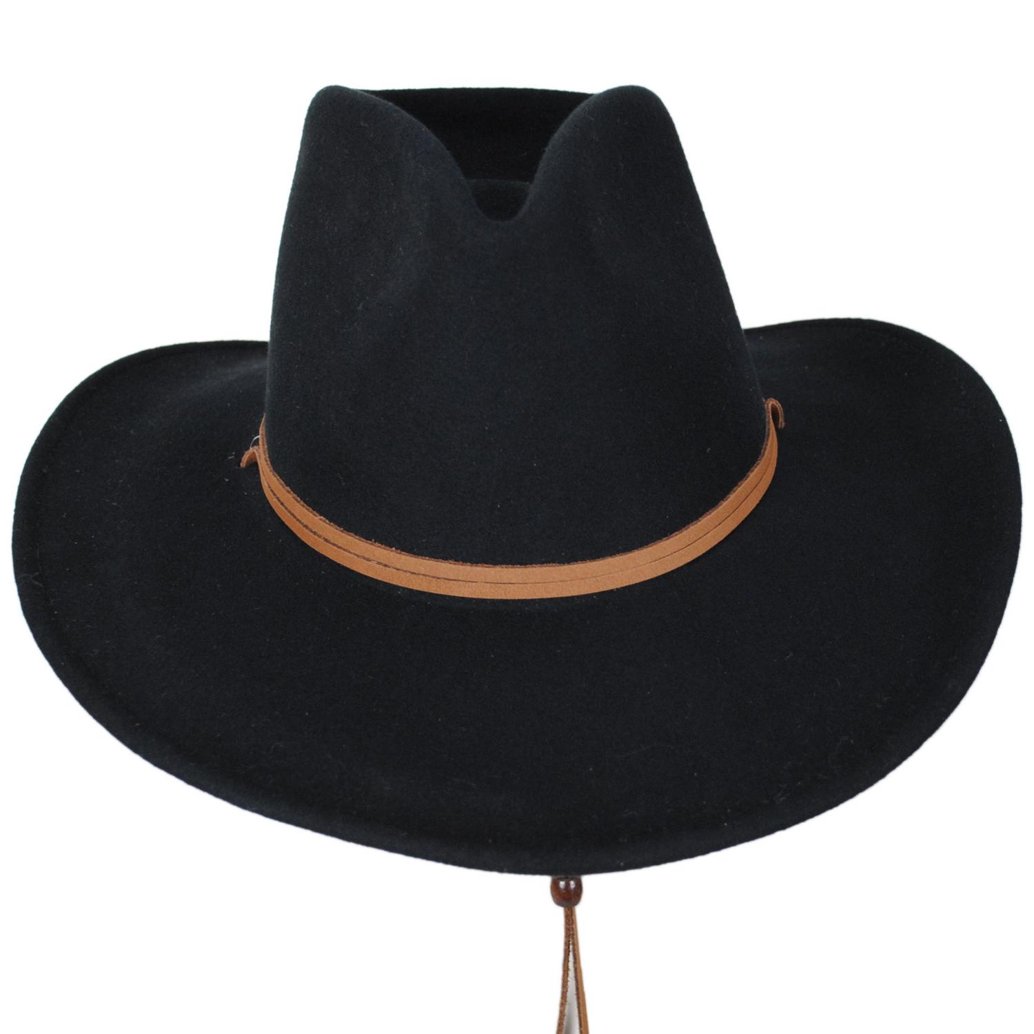 Bailey Western | Joe Eder Crushable Wool LiteFelt Earflap Western Hat | 130142 | front | BLACK