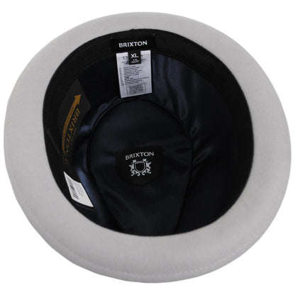 BRIXTON HATS | Gain Wool Felt Fedora Hat | 135600 | under | LIGHT GREY/MIDNIGHT