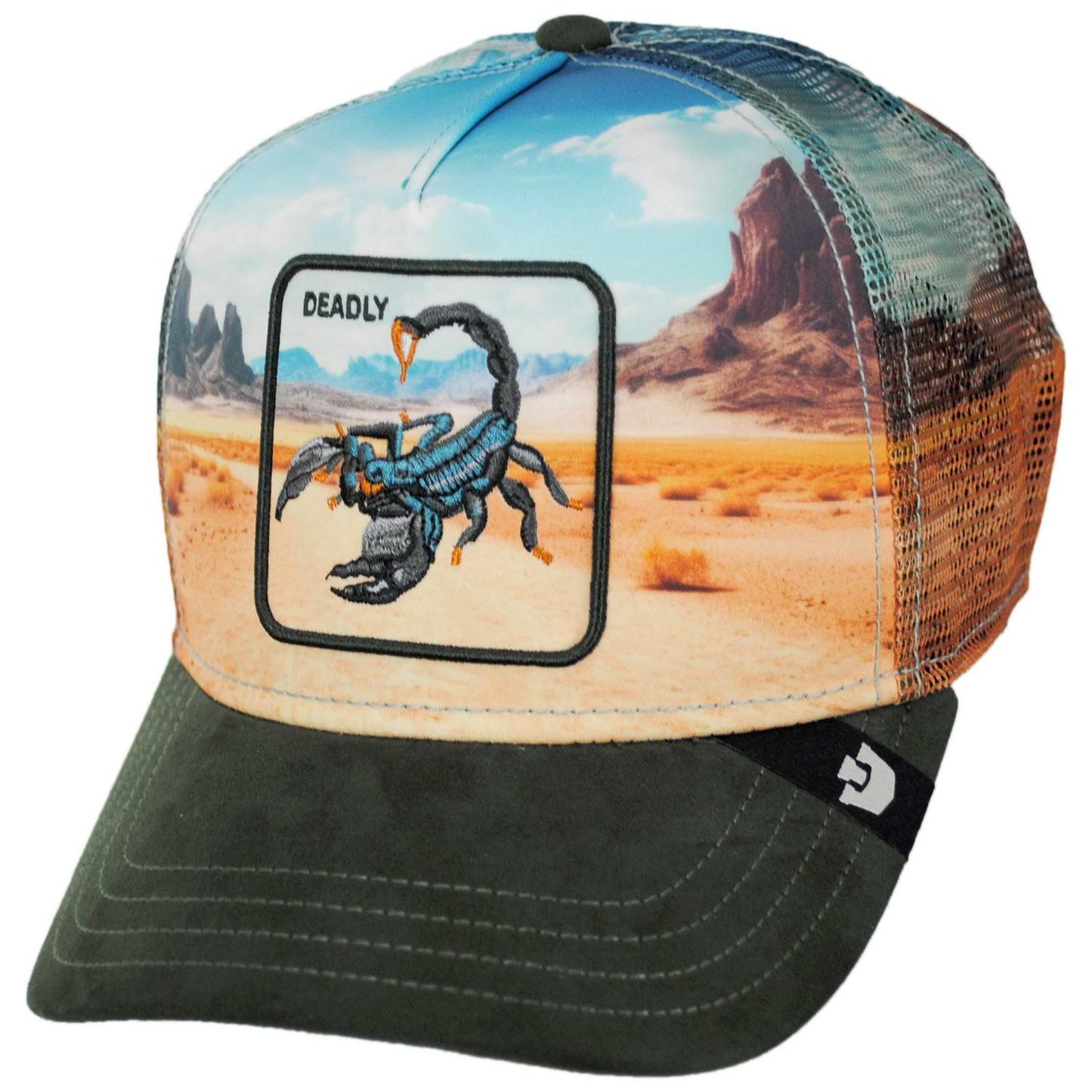 Goorin Bros | Scorpion In The Element Mesh Trucker Snapback Baseball Cap | 200776 | lead | PALM