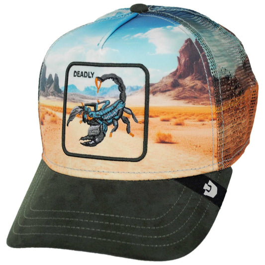 Goorin Bros | Scorpion In The Element Mesh Trucker Snapback Baseball Cap | 200776 | lead | PALM
