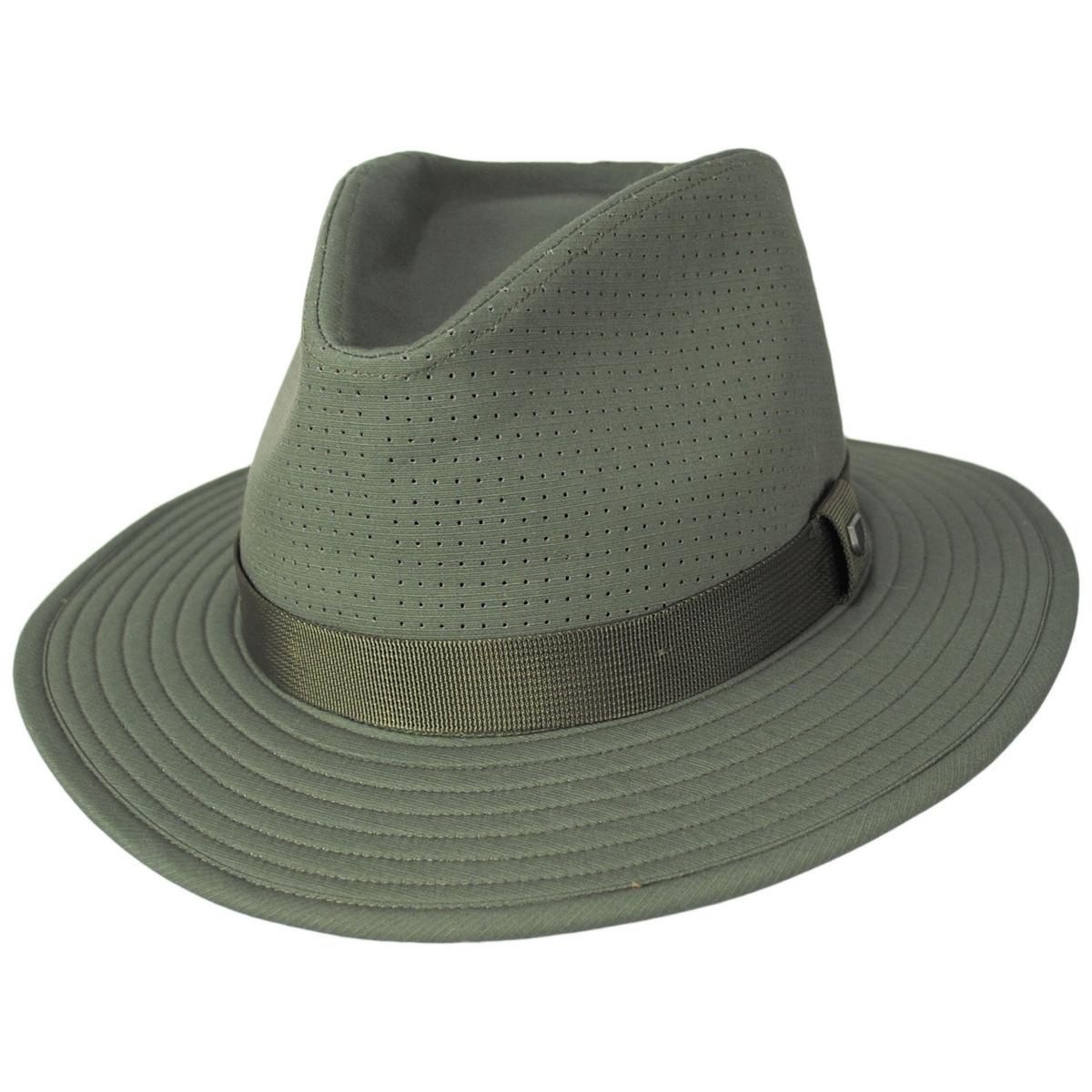 BRIXTON HATS | Messer Coolmax Safari Fedora Hat | 402614 | lead | OLIVE SURPLUS