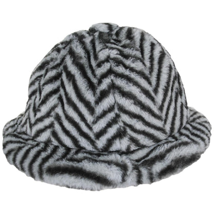 Kangol | Herringbone Faux Fur Casual Bucket Hat | 185768FW23 | profile | GREY HERRINGBONE