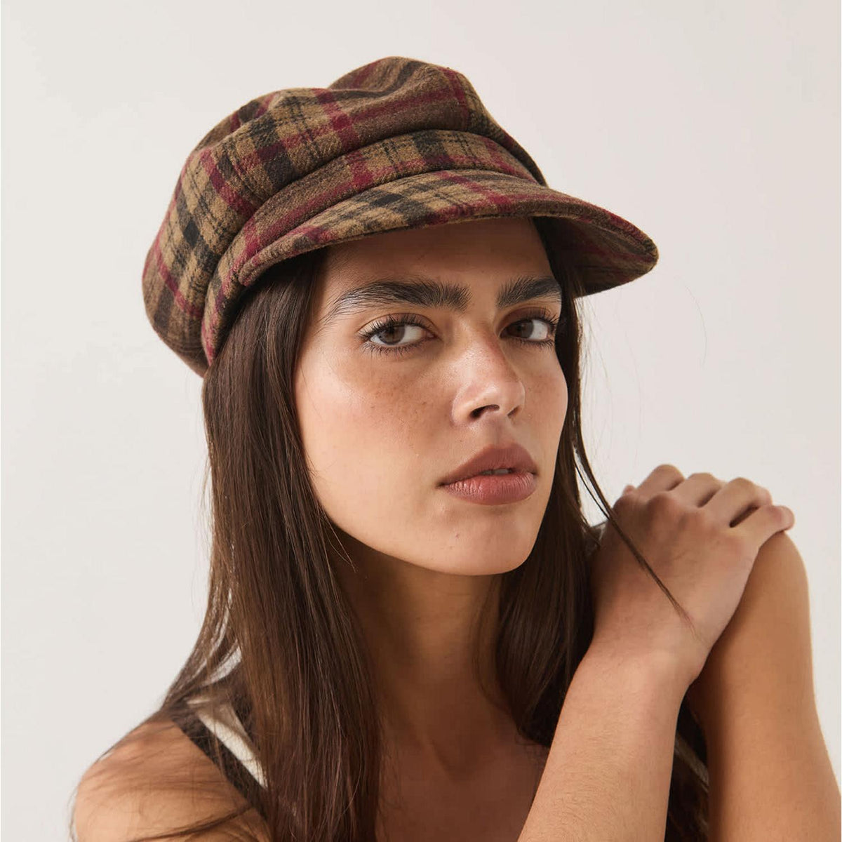 BRIXTON HATS | Bailey Plaid Spitfire Newsboy Cap | 161525 | lsfone | SAND/RED/BROWN