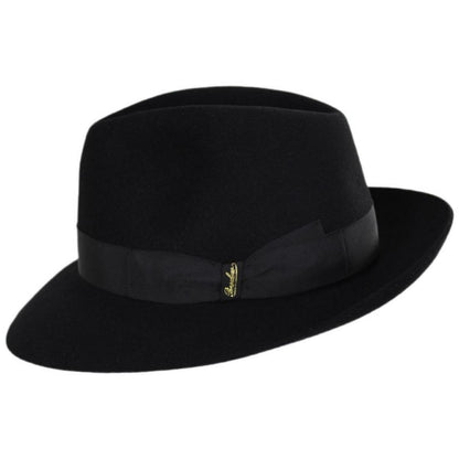 Borsalino | Alessandria Shaved Fur Felt Fedora Hat  | 136306 | profile | BLACK