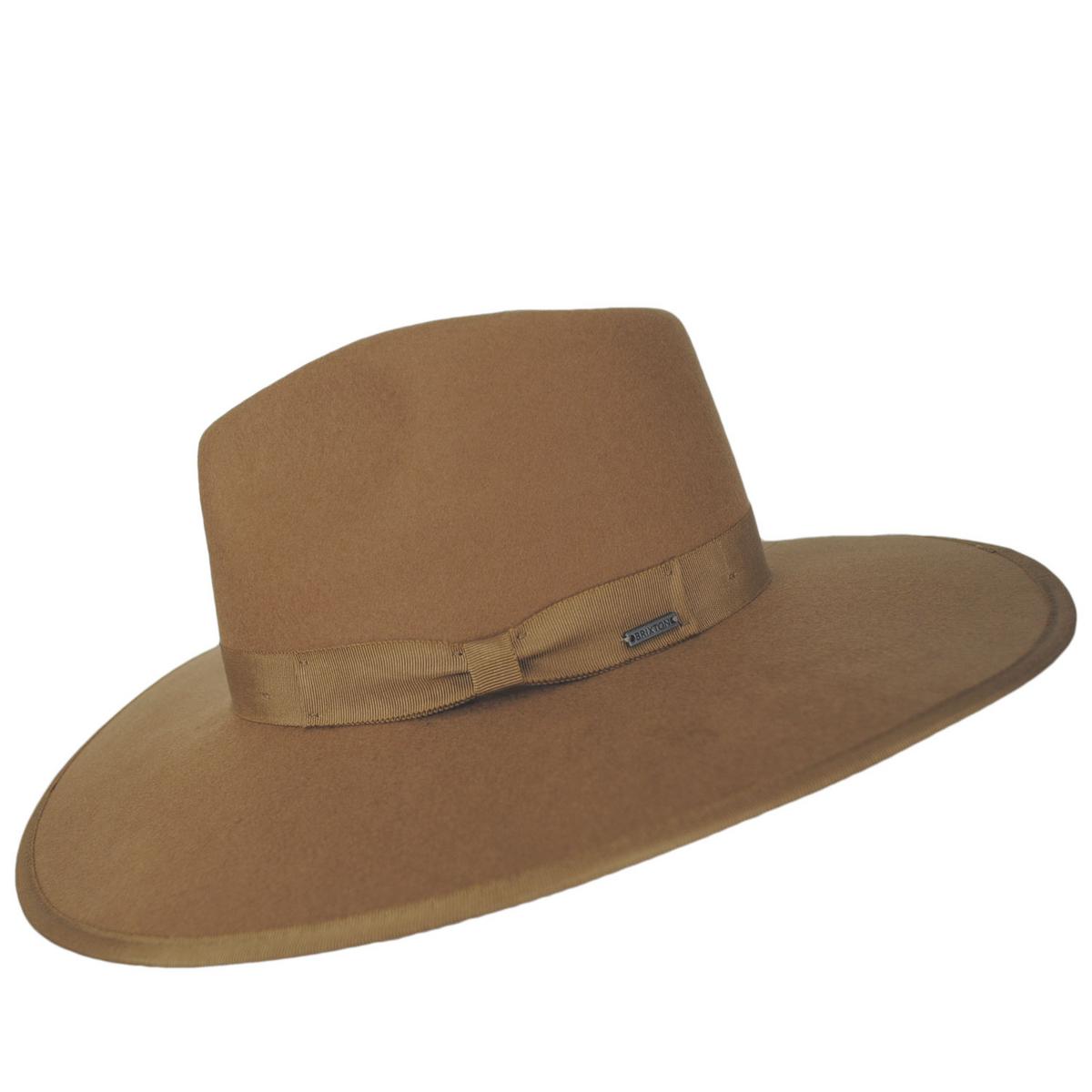 BRIXTON HATS | Jo Wool Felt Rancher Fedora Hat | 123929 | profile | GOLDEN BROWN