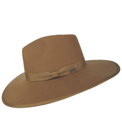 BRIXTON HATS | Jo Wool Felt Rancher Fedora Hat | 123929 | profile | GOLDEN BROWN