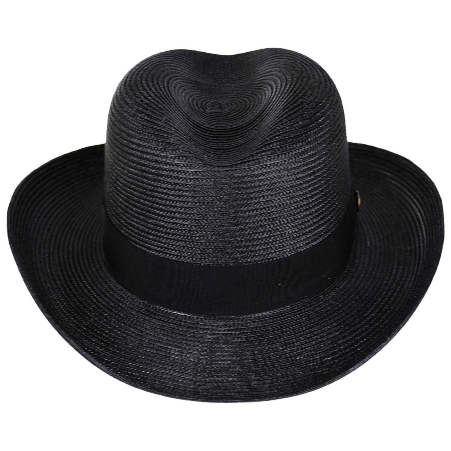 Stetson | El Dorado Florentine Milan Straw Homburg Hat | 127074 | front | BLACK