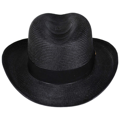Stetson | El Dorado Florentine Milan Straw Homburg Hat | 127074 | front | BLACK