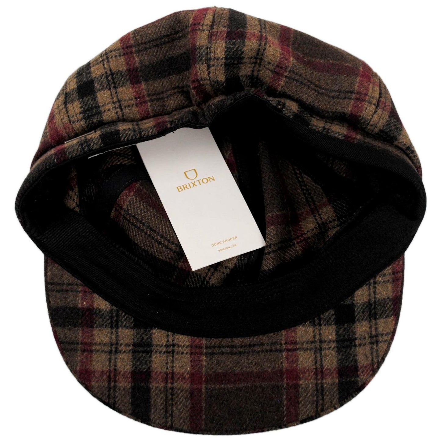 BRIXTON HATS | Bailey Plaid Newsboy Cap | 161525 | under | SAND/RED/BROWN