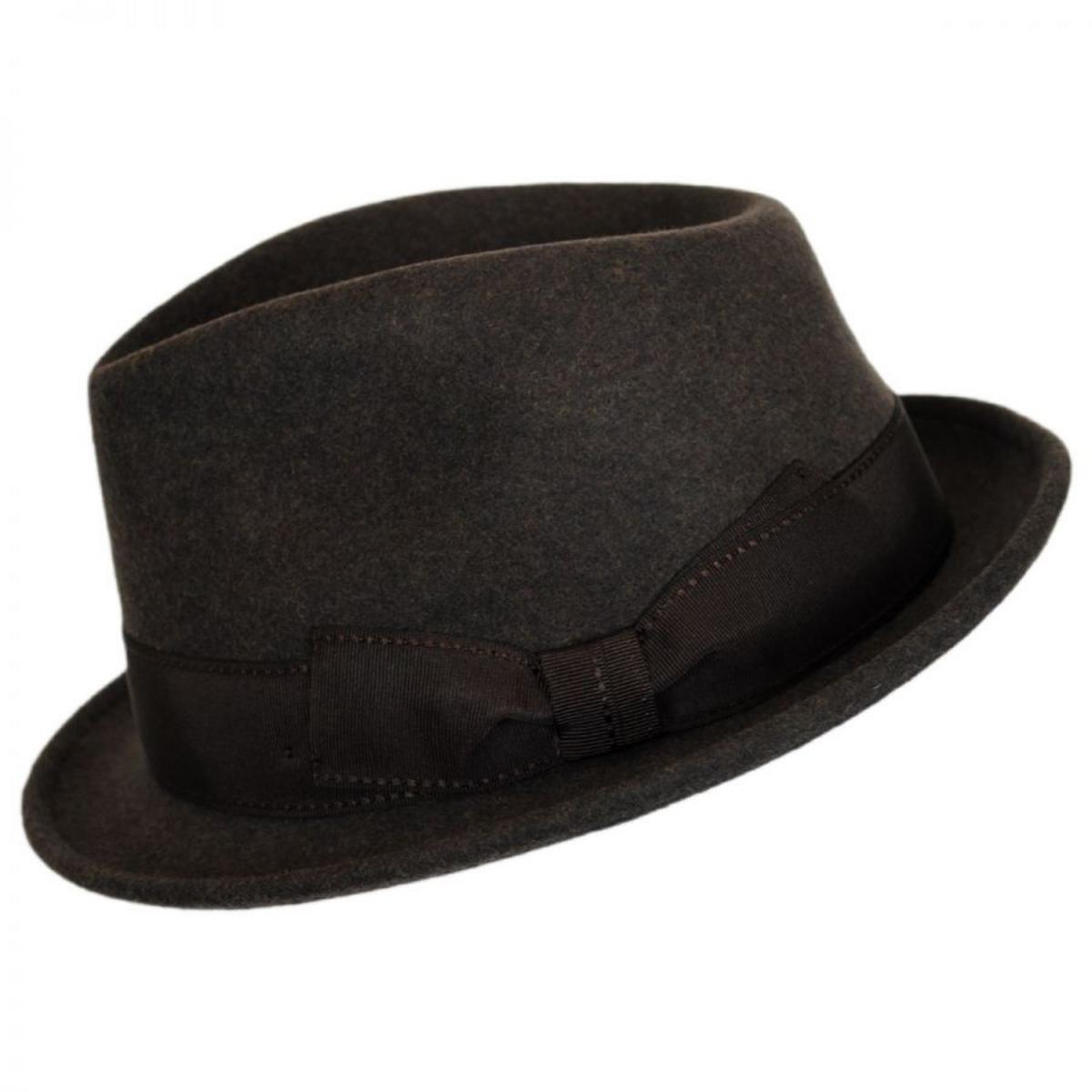 Stefeno Hats | Teardrop Wool Felt Trilby Fedora Hat | 136061 | profile | BROWN MIX