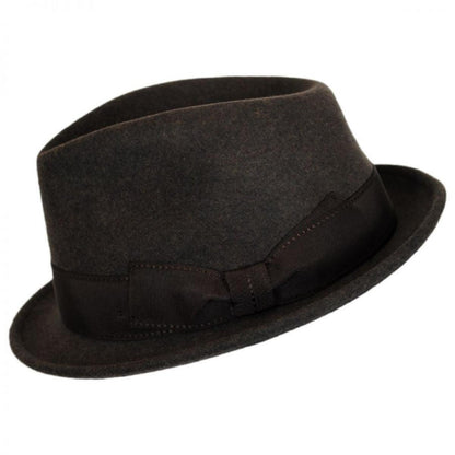 Stefeno Hats | Teardrop Wool Felt Trilby Fedora Hat | 136061 | profile | BROWN MIX