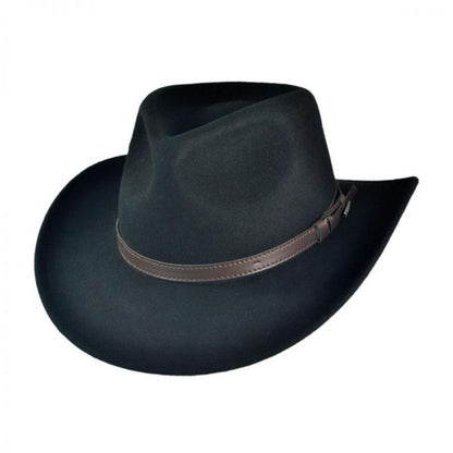 Jaxon Hats | Crushable Wool Felt Outback Hat | 135002 | lead | BLACK