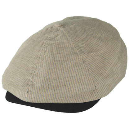 BRIXTON HATS | Brood Cotton Stripe Newsboy Cap | 161534 | lead | KHAKI STRIPE/WASHED BLACK