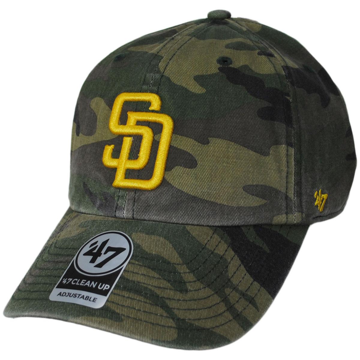 47 Brand | San Diego Padres MLB Clean Up Strapback Baseball Cap Dad Hat | 203003 | lead | CAMOUFLAGE