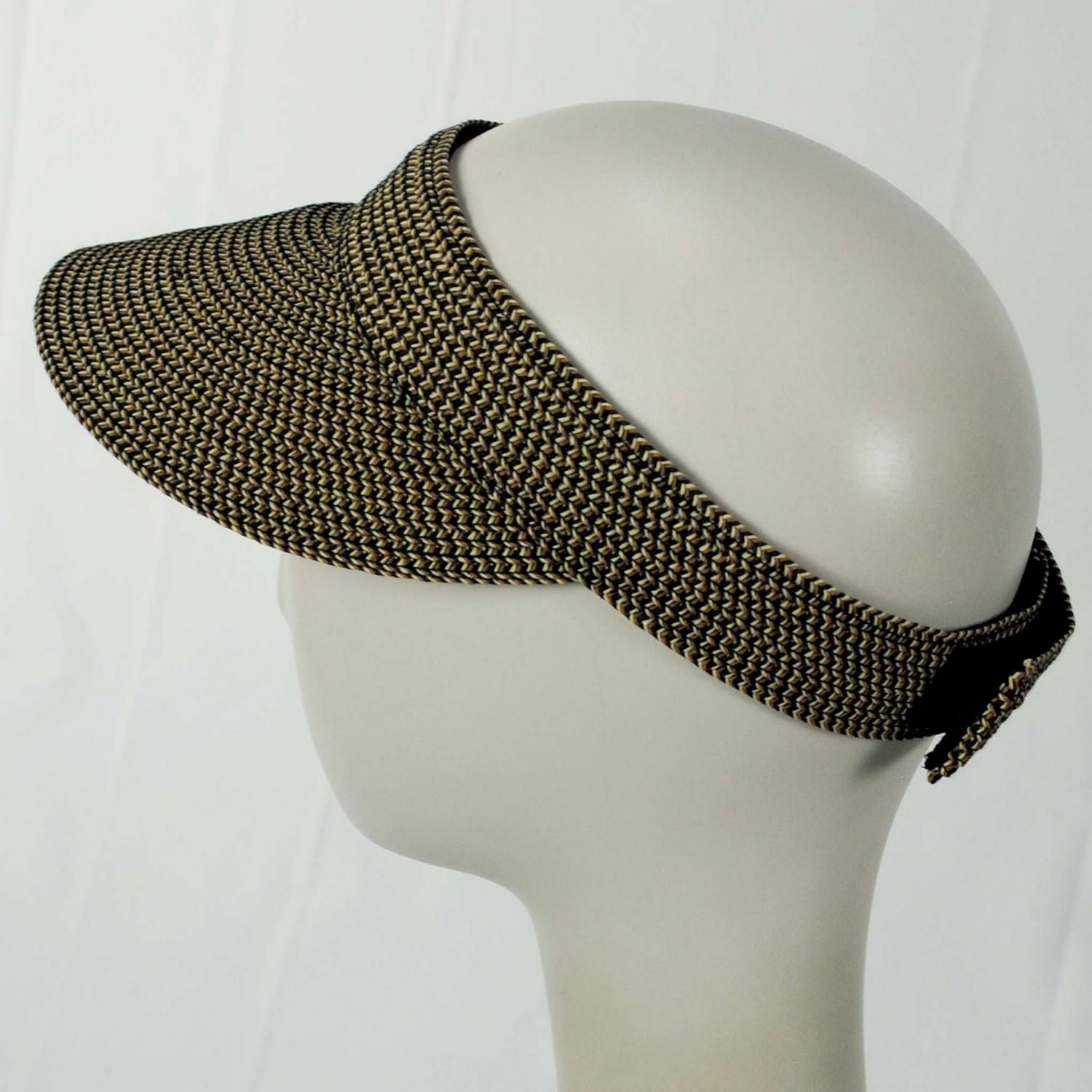 Jeanne Simmons | Toyo Braid Straw Tweed Visor Hat | 196207 | profile | BLACK TWEED