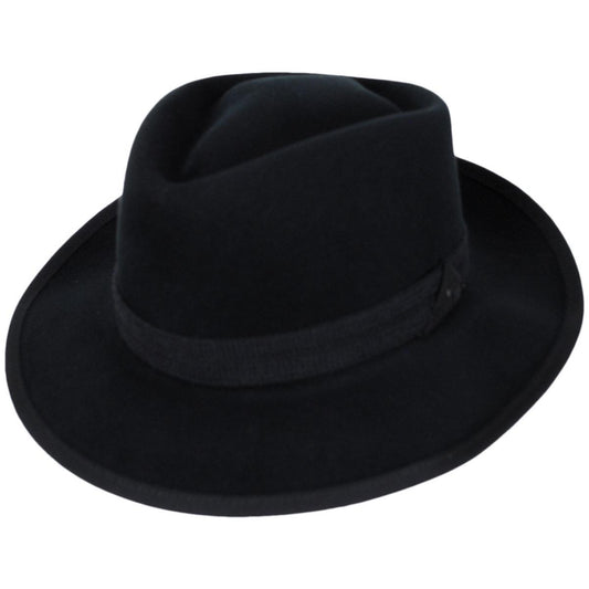 Bailey 1922 | Reeder Elite Velour Wool Felt Fedora Hat | 133308 | lead | BLACK