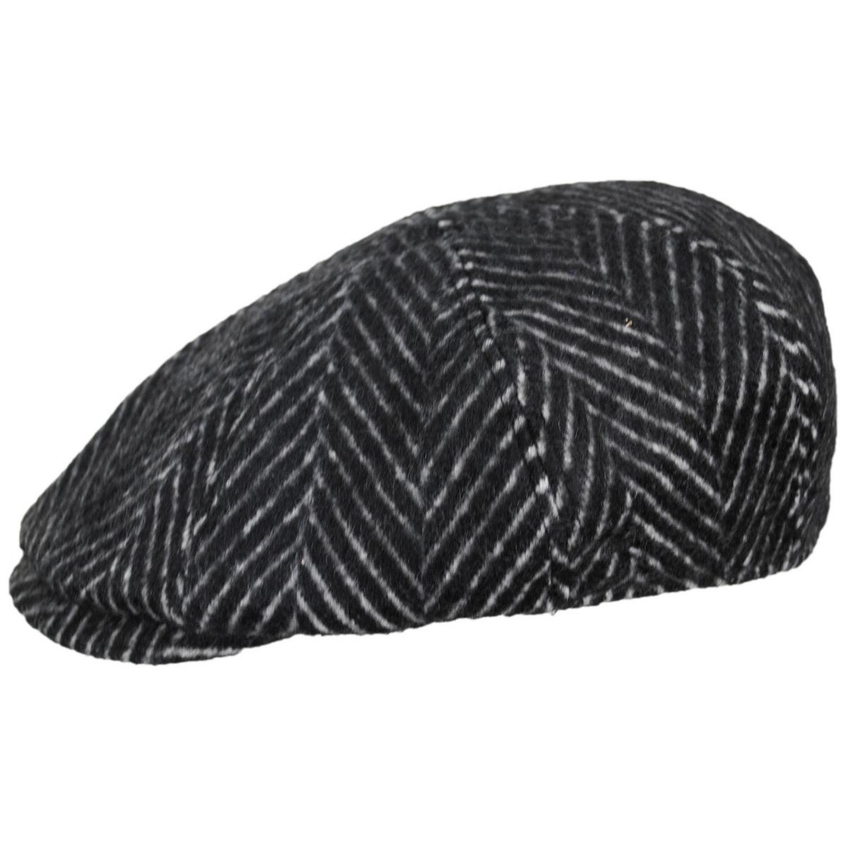 Bailey 1922 | Luca Wool Herringbone Newsboy Cap | 167237 | profile | BLACK HERRINGBONE