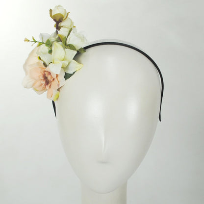 Jeanne Simmons | Flower Bouquet Fascinator Headband | 120719 | front | CREAM