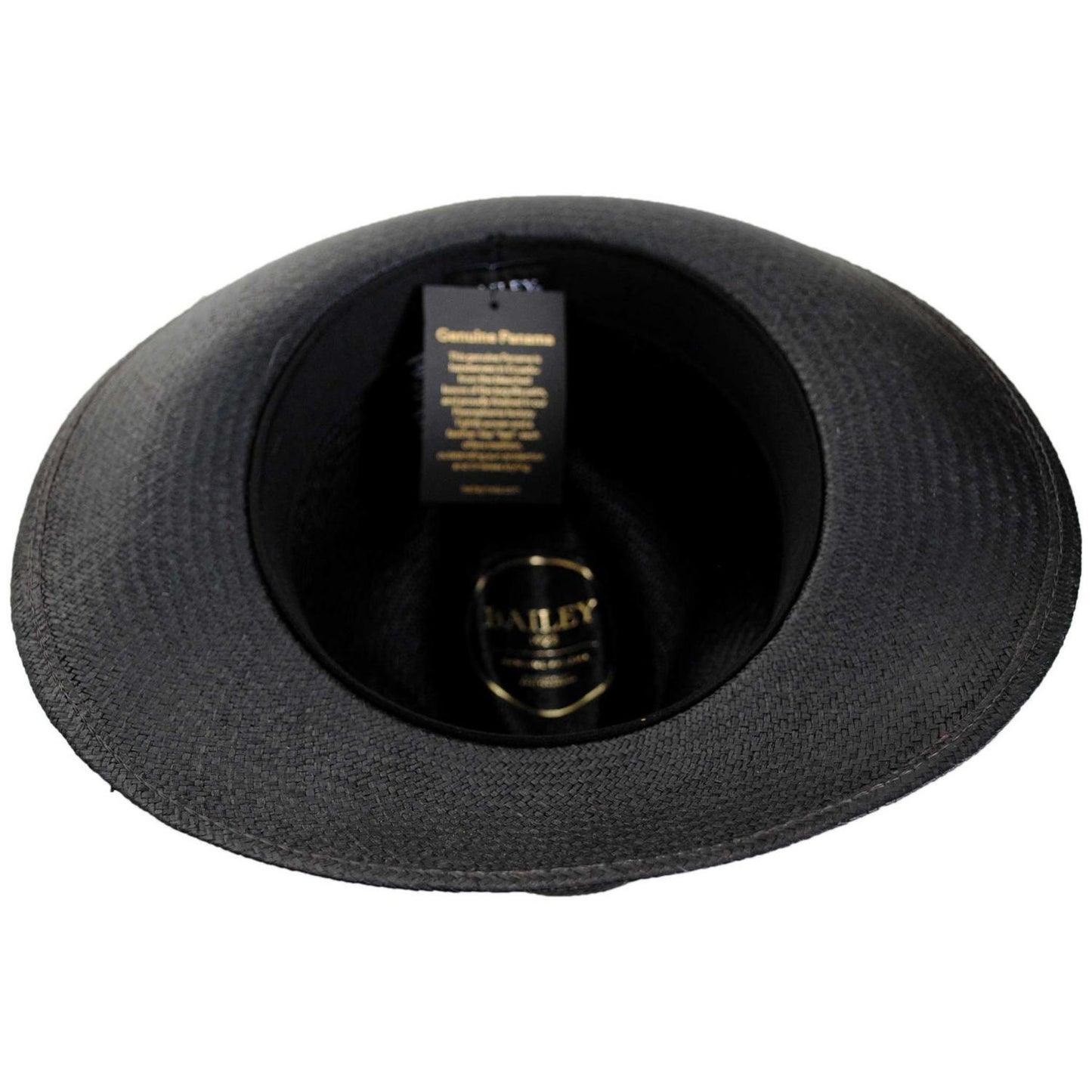 Bailey 1922 | Langdon Panama Straw Fedora Hat | 127934 | under | BLACK