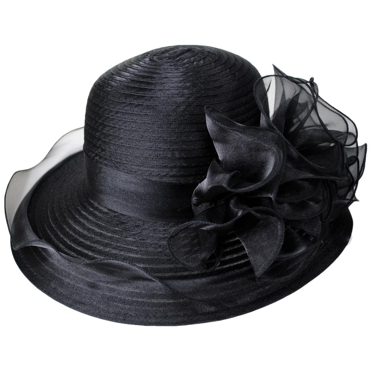 San Diego Hat Company | Organza Mesh Lampshade Dress Hat | 121050 | lead | BLACK