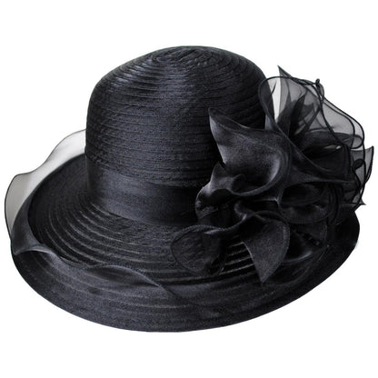 San Diego Hat Company | Organza Mesh Lampshade Dress Hat | 121050 | lead | BLACK