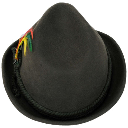 Jaxon Hats | Alpine Wool Felt Fedora Hat | 157001 | top | MOSS