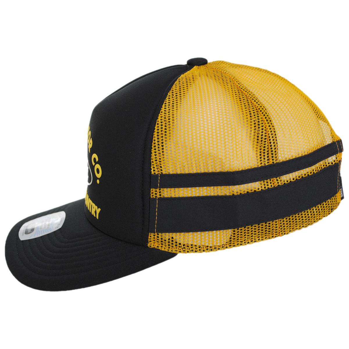 BRIXTON HATS | Ford Built Tough Foam Mesh Snapback Trucker Cap | 201883 | profile | BURNT RUBBER/EMPIRE YELLOW