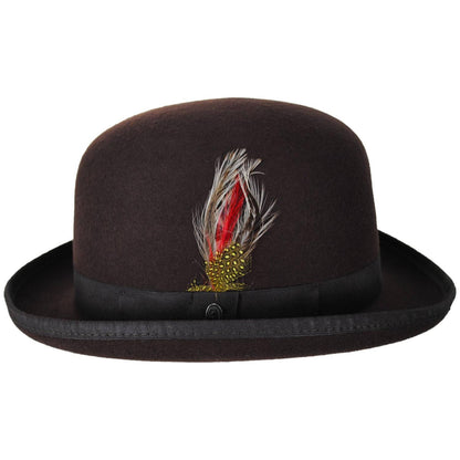 Jaxon Hats | English Wool Felt Bowler Hat | 132055 | profile | BROWN