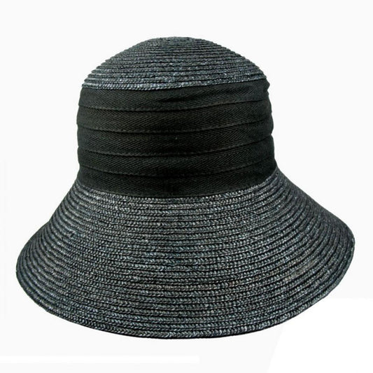 Jeanne Simmons | Packable Wheat Straw Sun Hat | 101772 | lead | BLACK