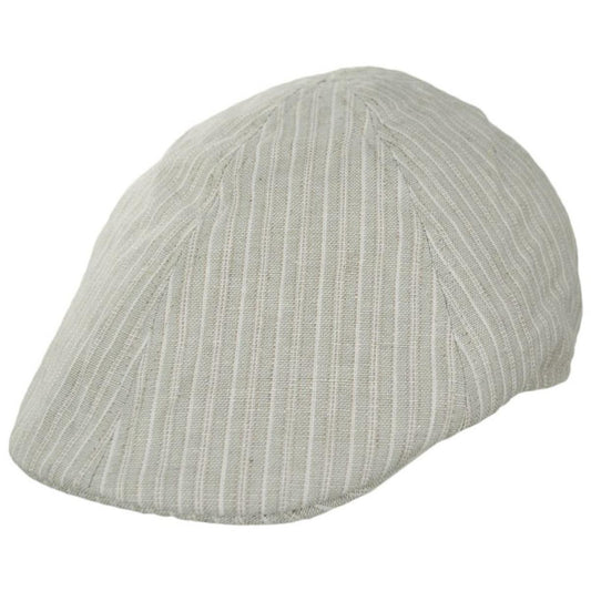 Bigalli | Striped Linen and Cotton Duckbill Ivy Cap | 161810 | lead | BEIGE