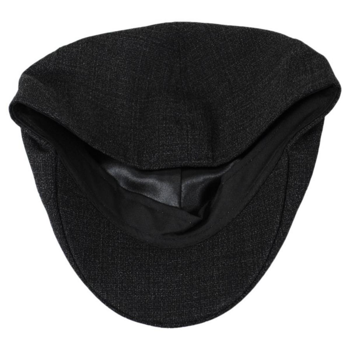 Baskerville Hat Company | Branson Tweed Wool Duckbill Cap | 167660 | under | BLACK