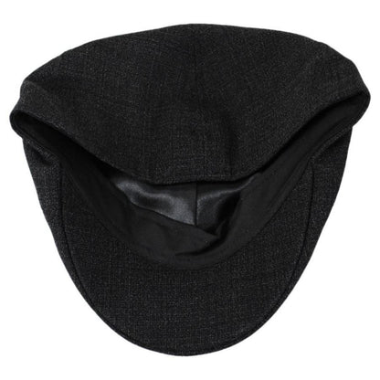 Baskerville Hat Company | Branson Tweed Wool Duckbill Cap | 167660 | under | BLACK