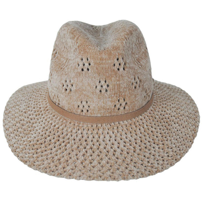 San Diego Hat Company | Walnut Grove Chenille Knit Fedora Hat | 108943 | front | CAMEL