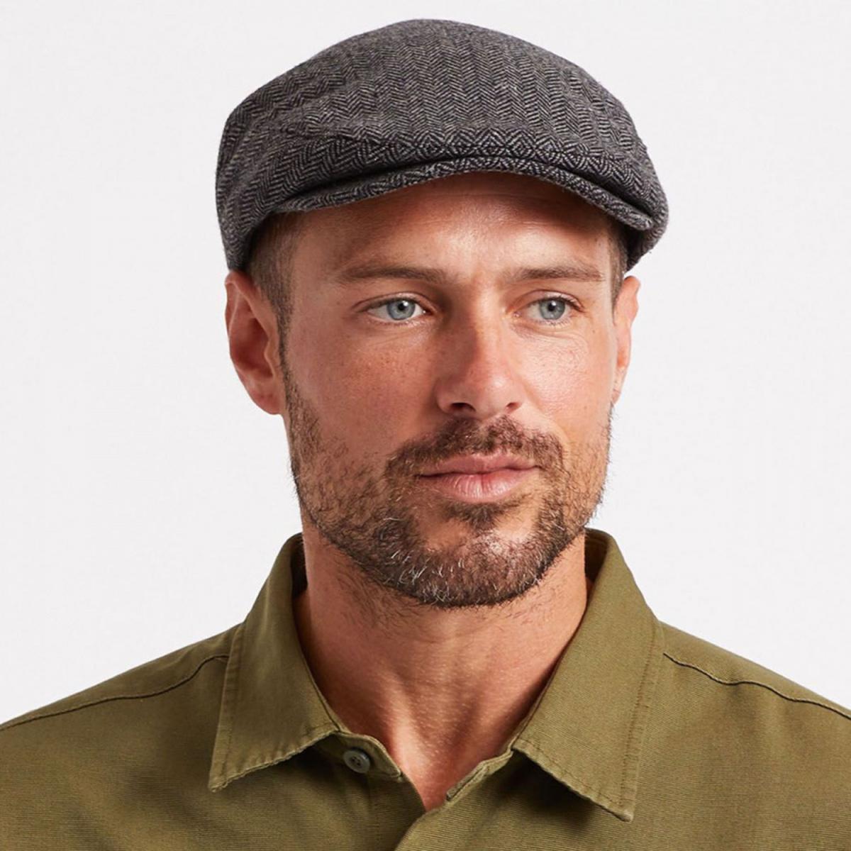 BRIXTON HATS | Hooligan Herringbone Wool Blend Ivy Cap | 161516 | lsmone | GREY/BLACK