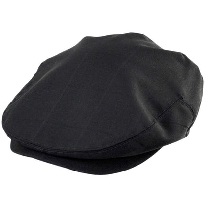 Baskerville Hat Company | Sloane Wool Shadow Windowpane Ivy Cap | 167608 | lead | BLACK