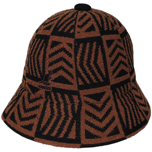 Kangol | Network Jacquard Casual Bucket Hat | 185813 | lead | MAHOGANY/BLACK