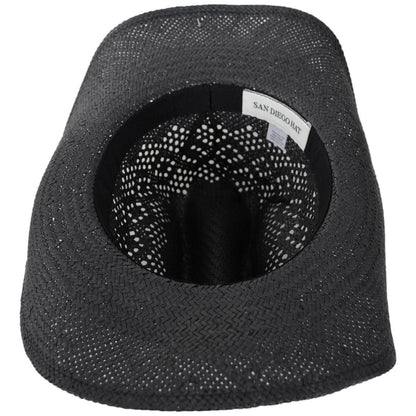 San Diego Hat Company | Scooter Toyo Straw Western Hat | 103584 | under | BLACK
