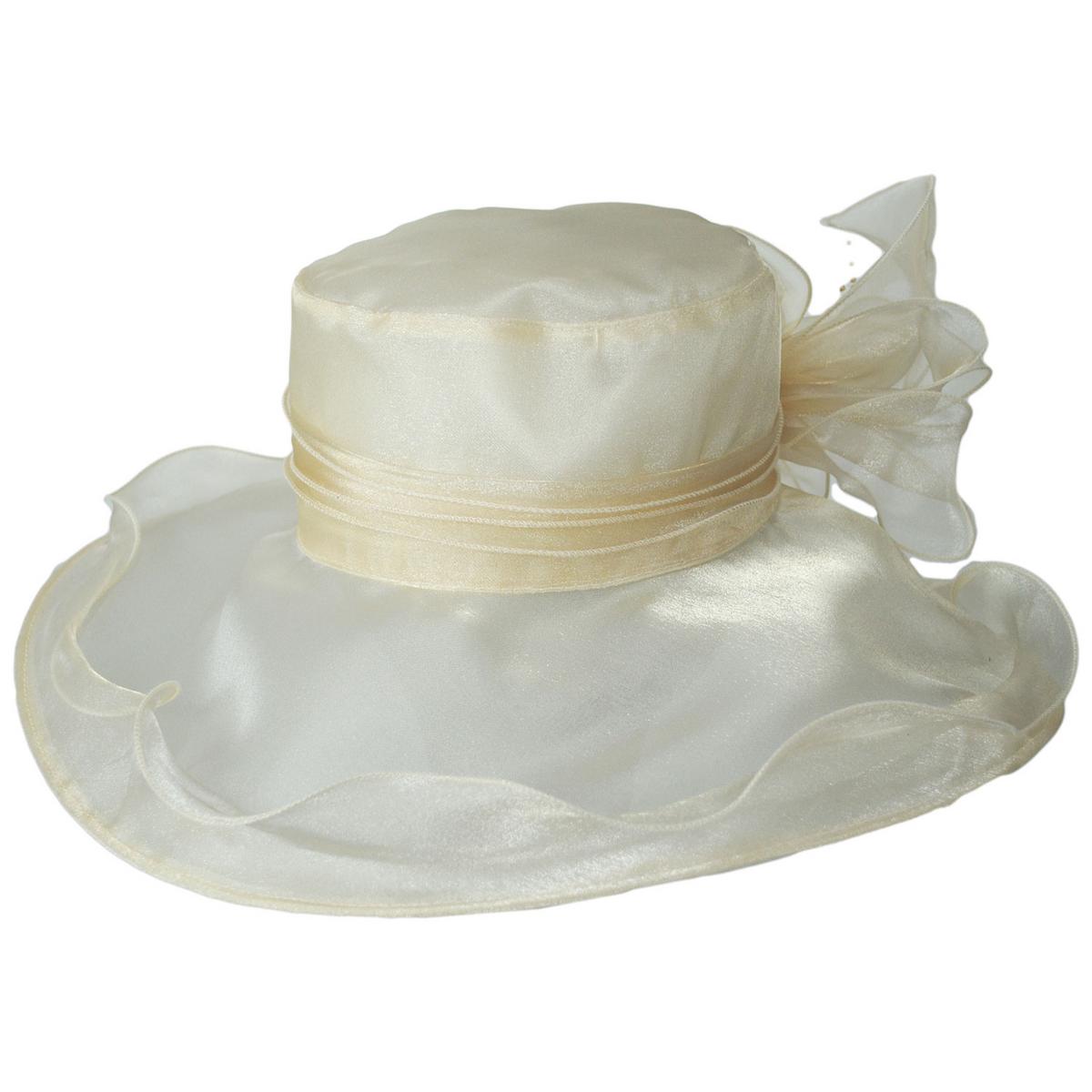 San Diego Hat Company | Organza Pearl Boater Dress Hat | 121052 | lead | IVORY