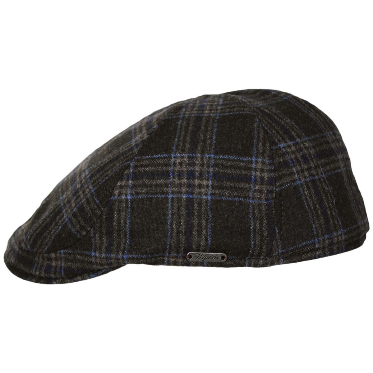Wigens Caps | Italian Check Flannel Wool/Silk Pub Cap | 161969 | profile | BROWN